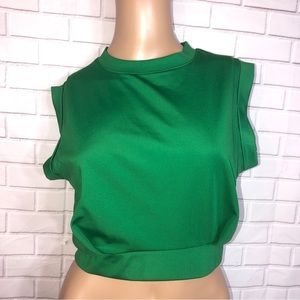 Lasofy Women's Crop Top Sleeveless Yoga/Running Shirt - XS New Green
